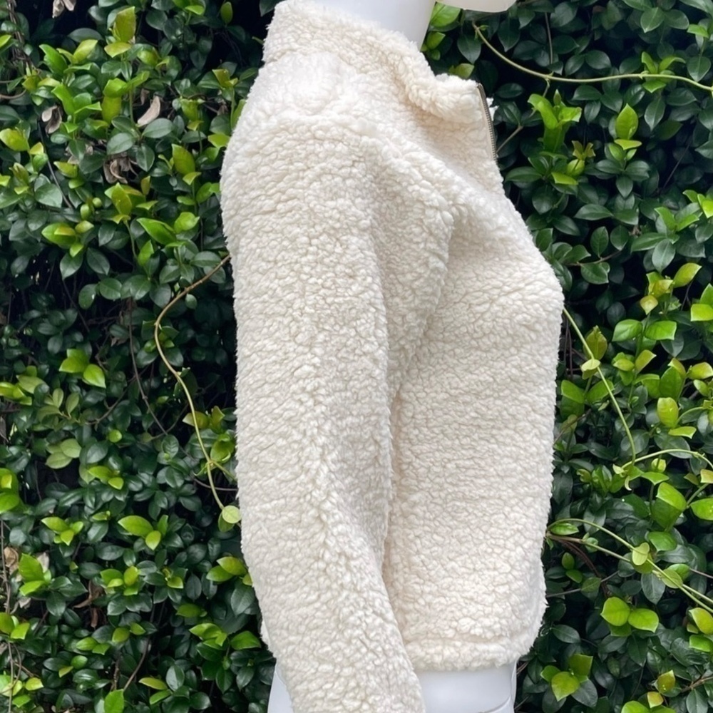 NWT Melrose & Market Nordstrom Vegan Shearling 1/4 Zip Sweater - Picture 4 of 9